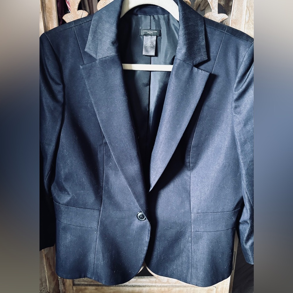 Ann Taylor Classic Dark Blue Short Blazer